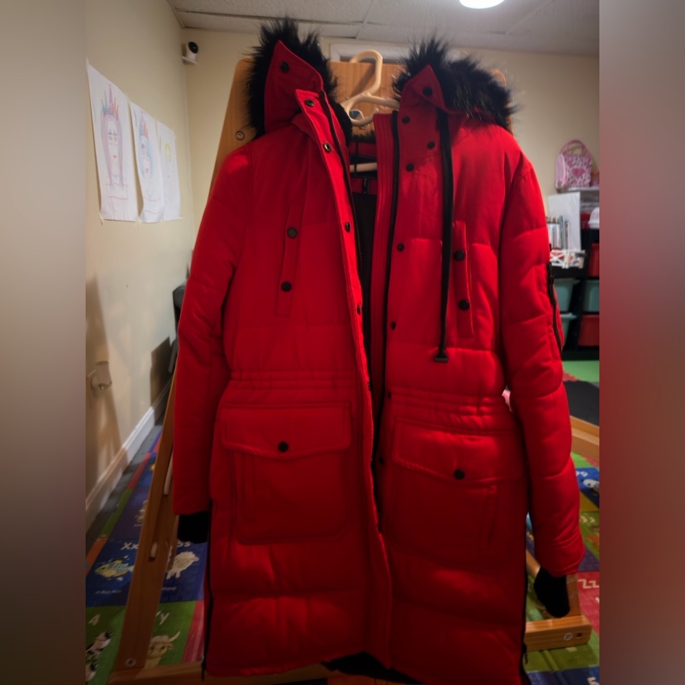 BCBGMaxAzria Black and Red Coat